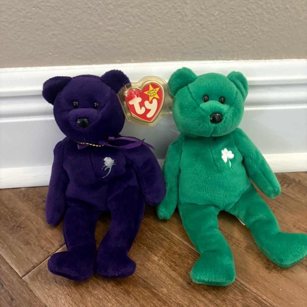 Ty Princess Diana and Erin RARE Vintage Stuffed Animals Plush Beanie Babies
